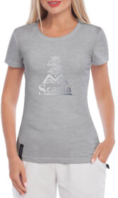 Футболка женская Globuspioner классическая Scania Logo Silver серая принт спереди