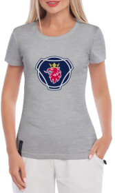 Футболка женская Globuspioner классическая Scania Big Logo v2 серая принт спереди