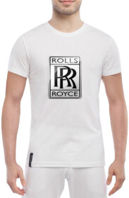 Футболка мужская Globuspioner классическая Rolls-Royce Big Logo Silver белый спереди
