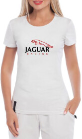 Футболка женская Globuspioner классическая Jaguar Racing белая принт спереди