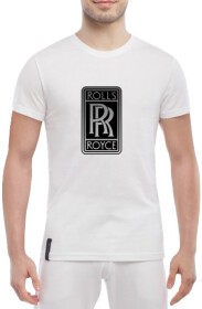 Футболка мужская Globuspioner классическая Rolls-Royce Big Logo Black белый спереди