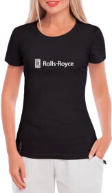 Футболка женская Globuspioner классическая Rolls-Royce Logo черная принт спереди