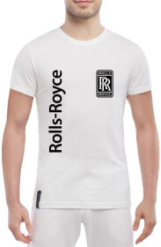 Футболка мужская Globuspioner классическая Rolls-Royce Logo Vertical белый спереди
