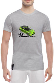 Футболка чоловіча Globuspioner класична Veloster сіра принт спереду