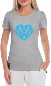 Футболка женская Globuspioner классическая Volkswagen Love серая принт спереди