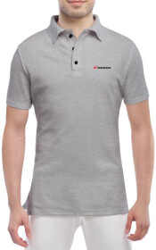 Футболка чоловіча Globuspioner поло Honda Mini Logo сіра принт спереду