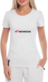 Футболка женская Globuspioner классическая Honda Mini Logo белая принт спереди