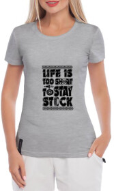 Футболка женская Globuspioner классическая Nissan To Stay Stock серая принт спереди