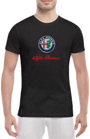 Футболка чоловіча Globuspioner класична Alfa Romeo Red чорна принт спереду