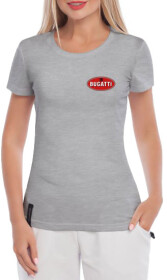 Футболка женская Globuspioner классическая Bugatti Mini Logo серая принт спереди