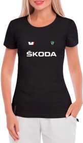 Футболка женская Globuspioner классическая VIRS Skoda черная принт спереди