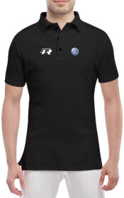 Футболка чоловіча Globuspioner поло Volkswagen R чорна принт спереду
