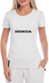 Футболка женская Globuspioner классическая Honda Logo v2 белая принт спереди