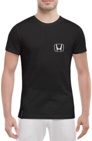 Футболка мужская Globuspioner классическая Honda Mini Logo Silver черный спереди