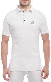 Футболка чоловіча Globuspioner поло Honda Mini Logo Silver біла принт спереду