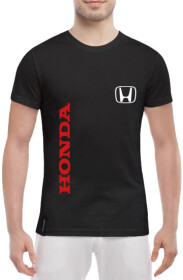 Футболка мужская Globuspioner классическая Honda Logo Vertical черный спереди