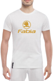 Футболка чоловіча Globuspioner класична Skoda Fabia Logo біла принт спереду