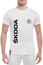 Футболка мужская Globuspioner классическая Skoda Logo Vertical белый спереди