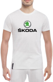 Футболка мужская Globuspioner классическая Skoda Big Logo белый спереди