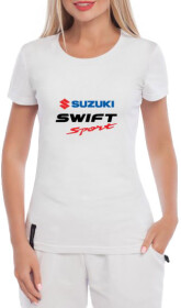 Футболка жіноча Globuspioner класична Suzuki Swift Sport біла принт спереду