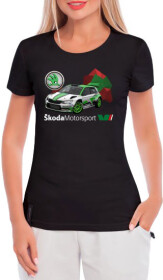 Футболка женская Globuspioner классическая Skoda Fabia R5 EVO черная принт спереди
