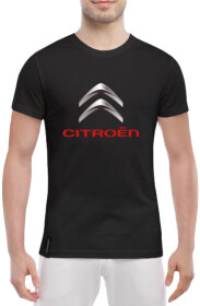 Футболка чоловіча Globuspioner класична Citroen Big Logo Silver чорна принт спереду