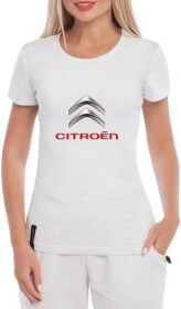 Футболка жіноча Globuspioner класична Citroen Big Logo Silver біла принт спереду