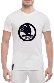 Футболка мужская Globuspioner классическая Skoda Big Logo Arrow белый спереди