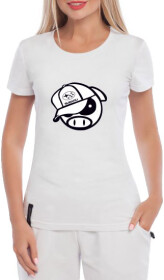 Футболка женская Globuspioner классическая Subaru Pig белая принт спереди