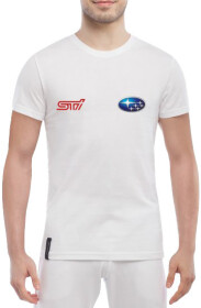 Футболка мужская Globuspioner классическая Subaru STI Classic белый спереди