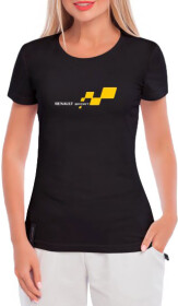 Футболка женская Globuspioner классическая Sport Renault черная принт спереди