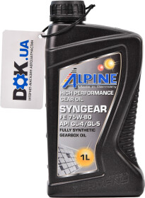Трансмиссионное масло Alpine Syngear GL-4 / 5 75W-80 синтетическое