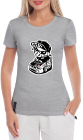 Футболка жіноча Globuspioner класична Subaru Ciay сіра принт спереду