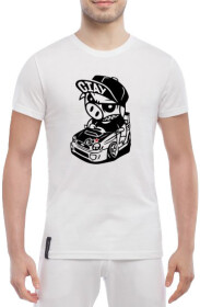 Футболка чоловіча Globuspioner класична Subaru Ciay біла принт спереду