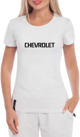 Футболка женская Globuspioner классическая Chevrolet Big Logo Wide белая принт спереди