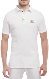 Футболка мужская Globuspioner поло Chevrolet Logo белый спереди