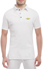 Футболка мужская Globuspioner поло Chevrolet Mini Sign белый спереди