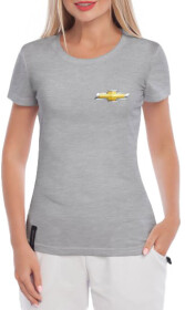 Футболка женская Globuspioner классическая Chevrolet Mini Sign серая принт спереди