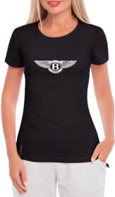 Футболка жіноча Globuspioner класична Bentley Big logo чорна принт спереду