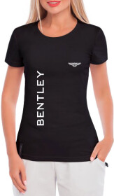 Футболка жіноча Globuspioner класична Bentley Big Logo Vertical чорна принт спереду