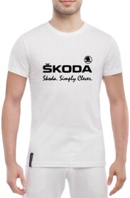 Футболка мужская Globuspioner классическая Skoda Slogan белый спереди