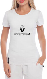 Футболка женская Globuspioner классическая Renault Sandero Stepway Logo белая принт спереди