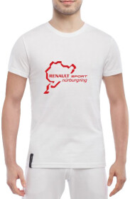 Футболка чоловіча Globuspioner класична Renault Nurburgring біла принт спереду