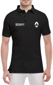 Футболка чоловіча Globuspioner поло Renault Sport F1 чорна принт спереду