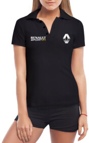 Футболка женская Globuspioner поло Renault Sport F1 черная принт спереди