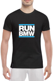 Футболка чоловіча Globuspioner класична Run BMW чорна принт спереду