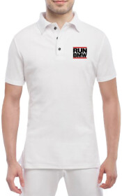 Футболка чоловіча Globuspioner поло Run BMW біла принт спереду