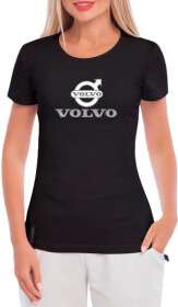 Футболка женская Globuspioner классическая Volvo Logo черная принт спереди