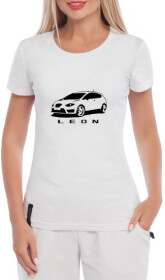 Футболка женская Globuspioner классическая Seat Leon белая принт спереди