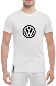 Футболка чоловіча Globuspioner класична Volkswagen Mini Sign Black біла принт спереду